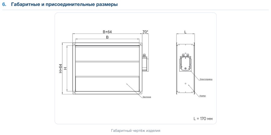 Клапан воздушный ПВКО-А(У-УСЛ) (оцинкованный корпус, алюминиевые лопатки, утепленный, усиленный)