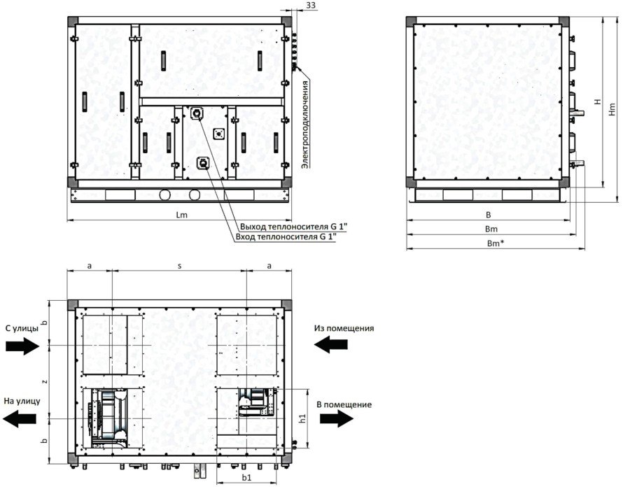 Приточно-вытяжная установка с роторным рекуператором RWN-RR-2000(30m)-ЕС-W-Compact(N)